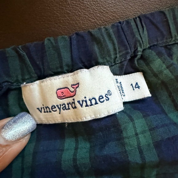 Vineyard Vines off the shoulder plaid top, long sleeve size 14, super cute! - Picture 5 of 6
